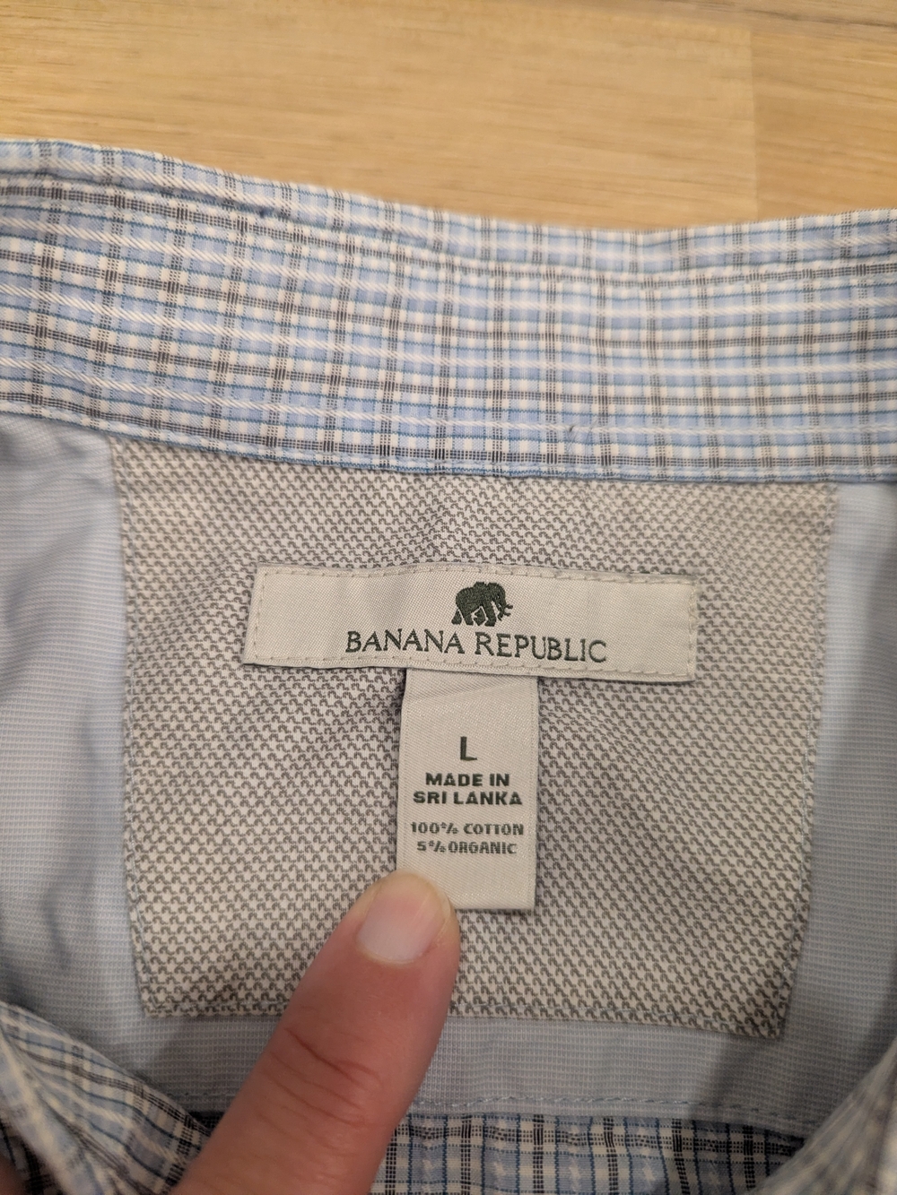 Banana Republic Light Blue Plaid Button-Up Shirt